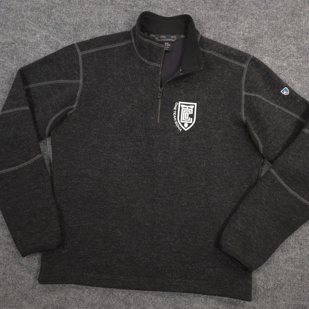 Kuhl Thor 1/4 Zip Mens L Dark Gray Heather ThermoKore Chianti Fleece Pullover